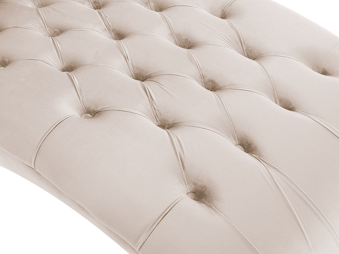 Muret Velvet Chaise Lounge Beige