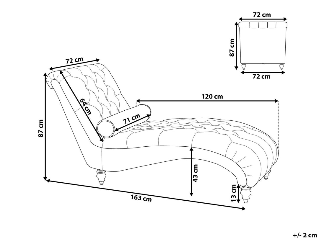 Muret Velvet Chaise Lounge Beige