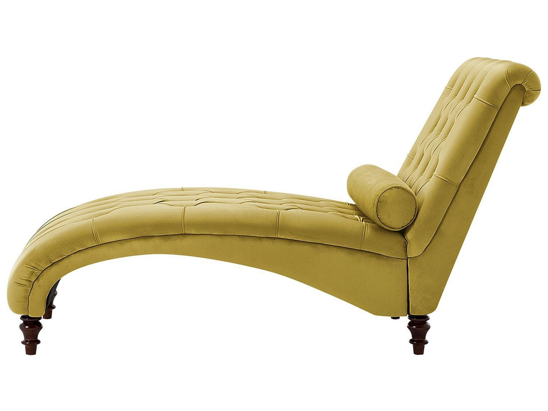 Muret Velvet Chaise Lounge Mustard