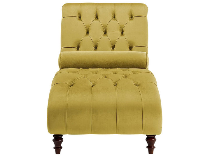 Muret Velvet Chaise Lounge Mustard