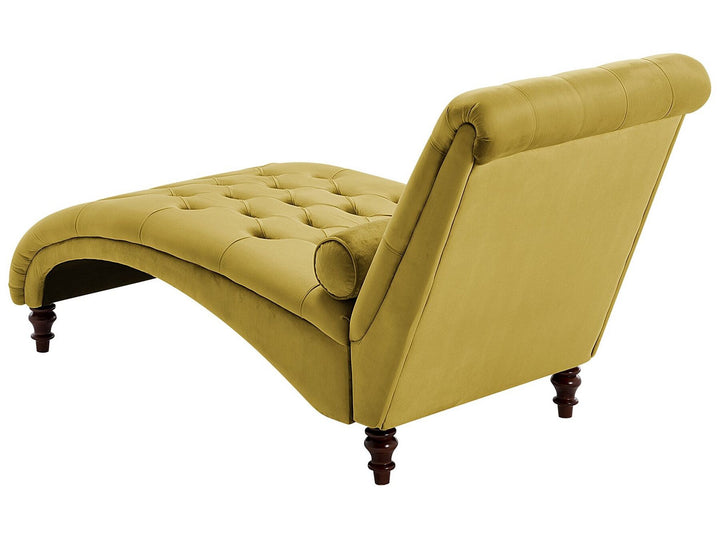 Muret Velvet Chaise Lounge Mustard