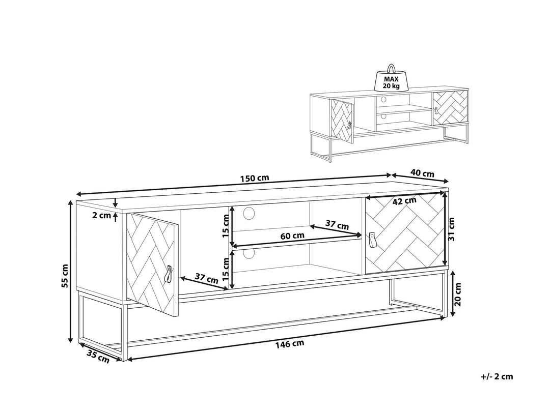 TV Stand Dark Brown/ White Darsy