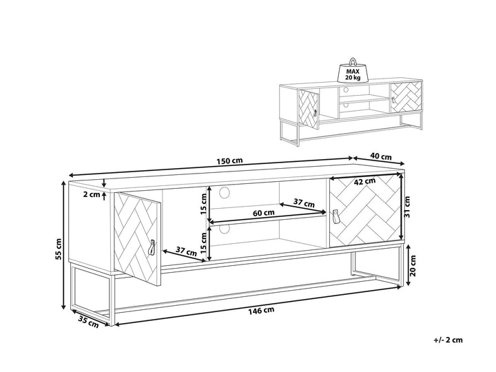 TV Stand Dark Brown/ White Darsy