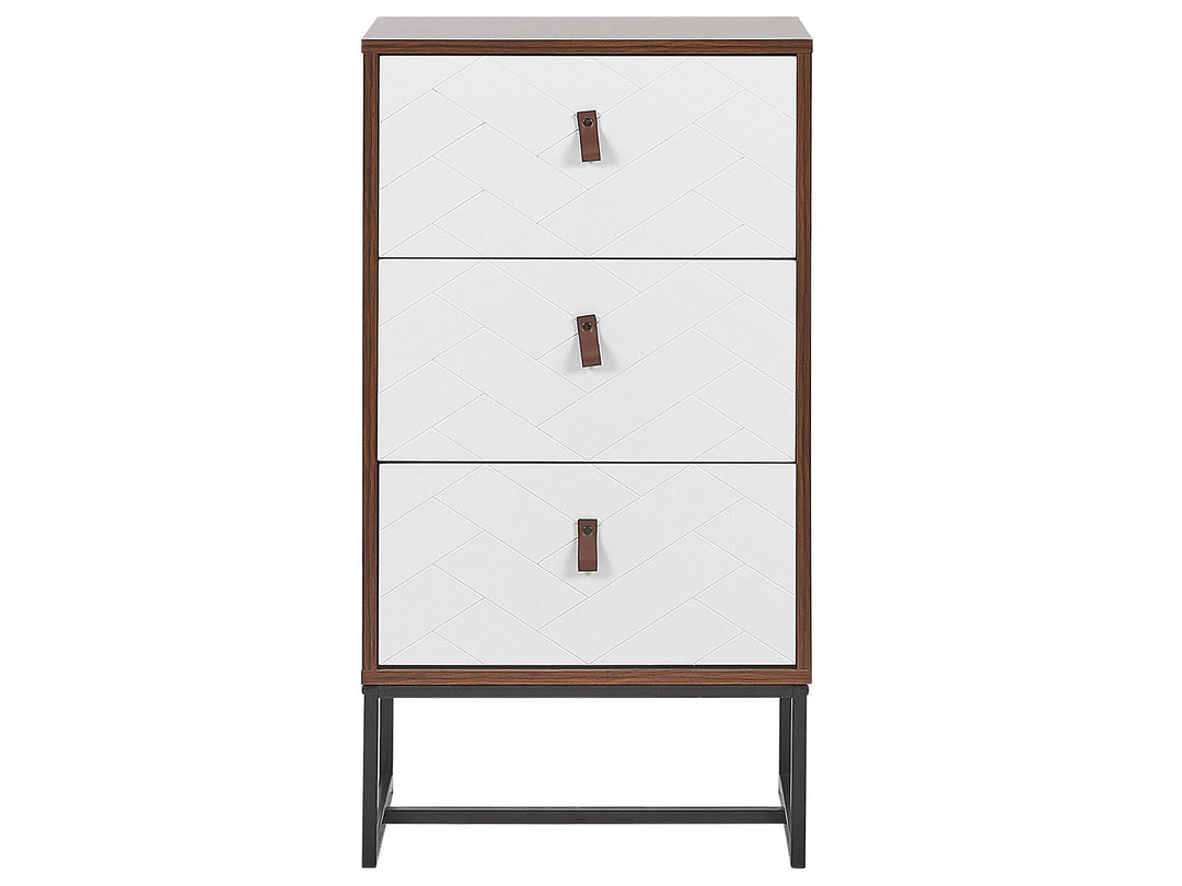 3 Drawer Chest Dark Wood with White Darsy