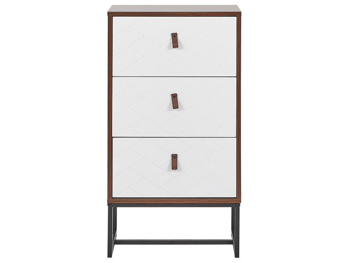 3 Drawer Chest Dark Wood with White Darsy