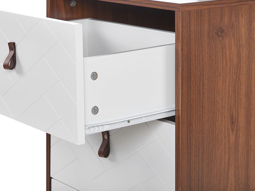 3 Drawer Chest Dark Wood with White Darsy