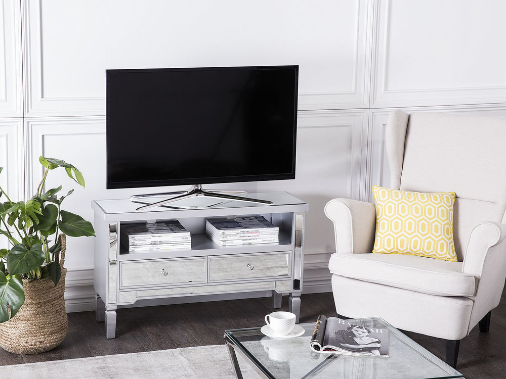 TV Stand Mirrored Silver  NICEA