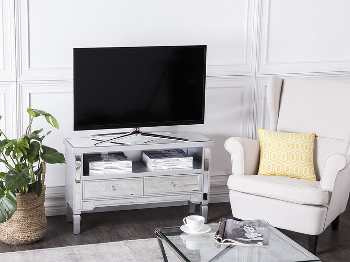 TV Stand Mirrored Silver  NICEA