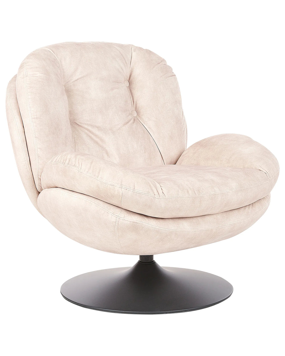 Beige swivel chair on a white background