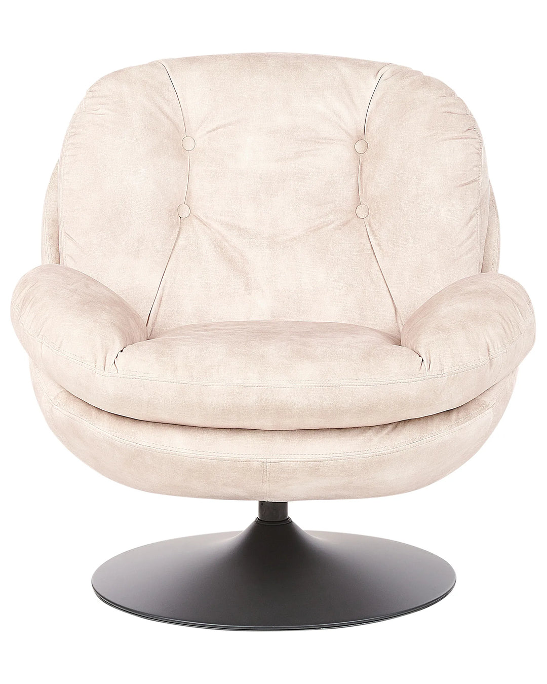 Swivel Armchair Velvet Light Beige Katha
