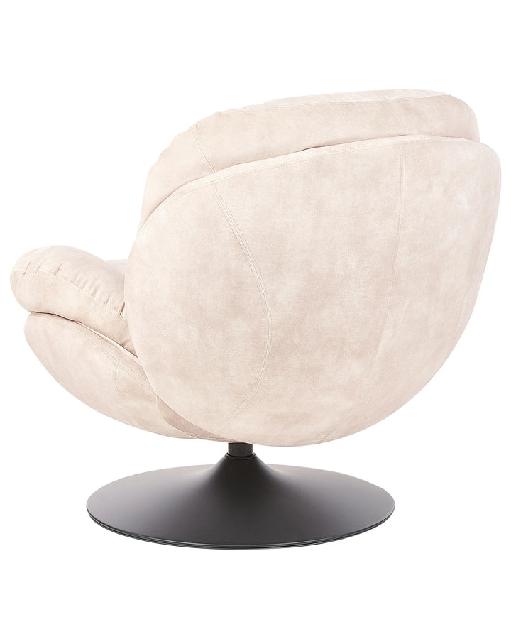 Swivel Armchair Velvet Light Beige Katha