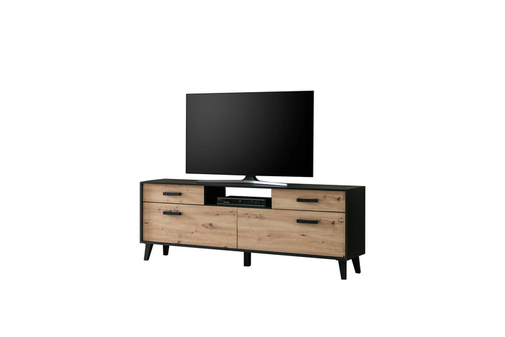 Artona 04 TV Cabinet Oak Artisan & Black Matt Finish