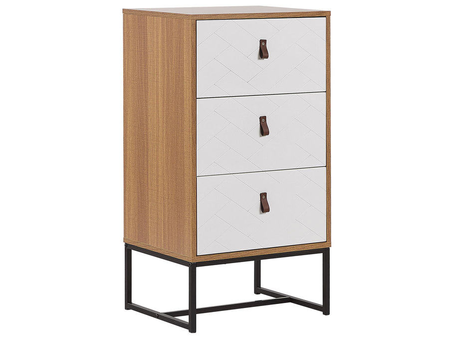 3 Drawer Chest Light Brown/ White NUEVA