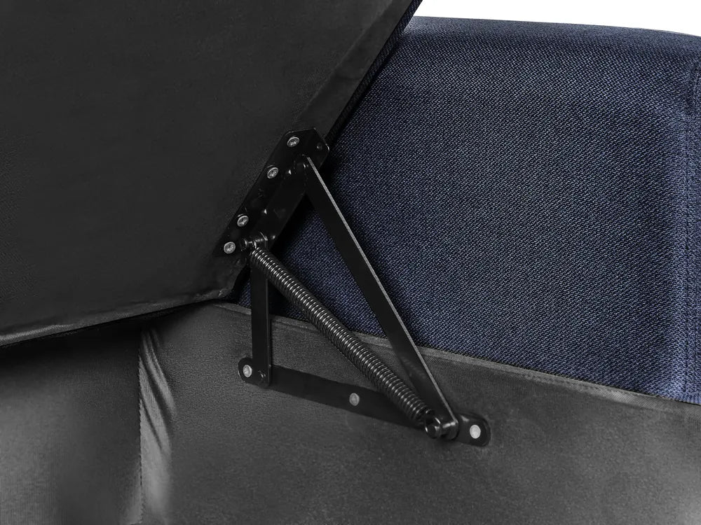 Corner Sofa Bed 4 Seater Fabric Navy Blue with Storage Right Hand Skiatook