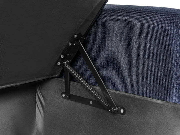 Corner Sofa Bed 4 Seater Fabric Navy Blue with Storage Right Hand Skiatook