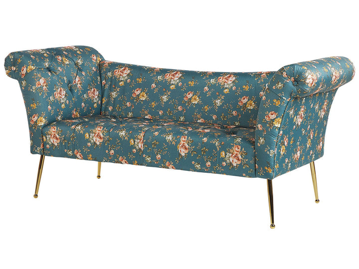 Nantilly Chaise Lounge Floral Pattern Blue