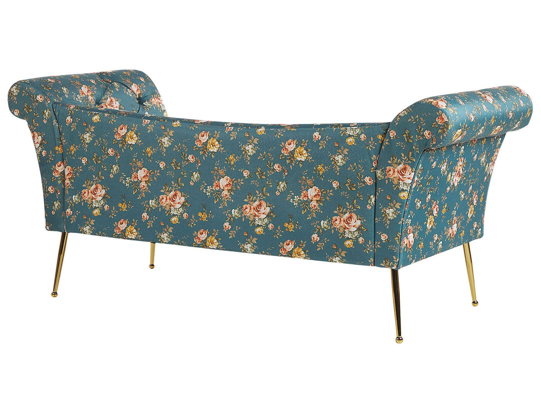 Nantilly Chaise Lounge Floral Pattern Blue