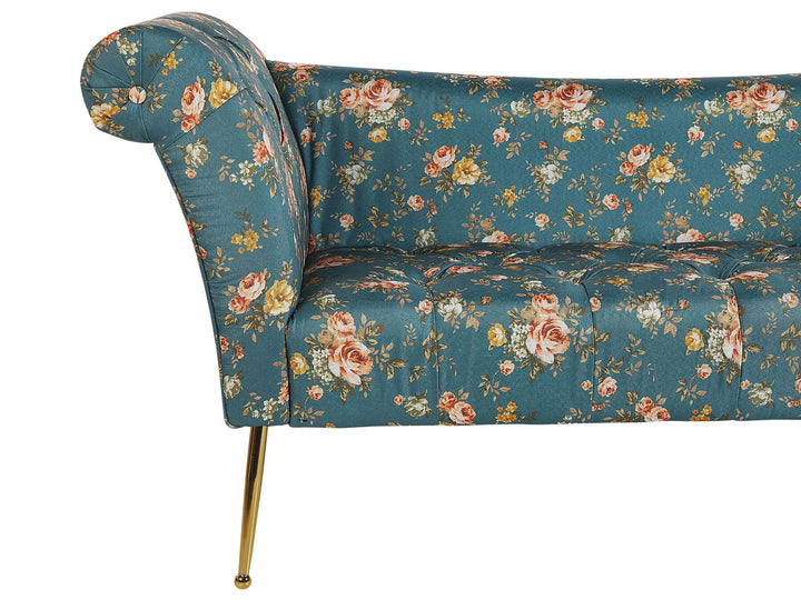 Nantilly Chaise Lounge Floral Pattern Blue