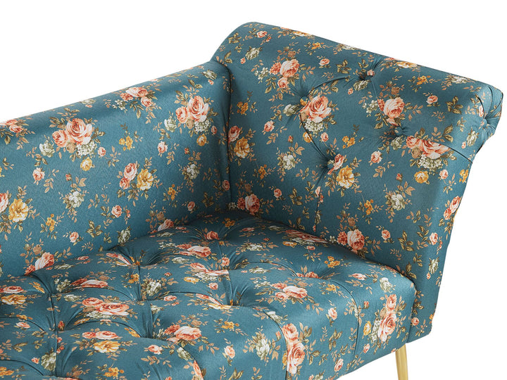 Nantilly Chaise Lounge Floral Pattern Blue