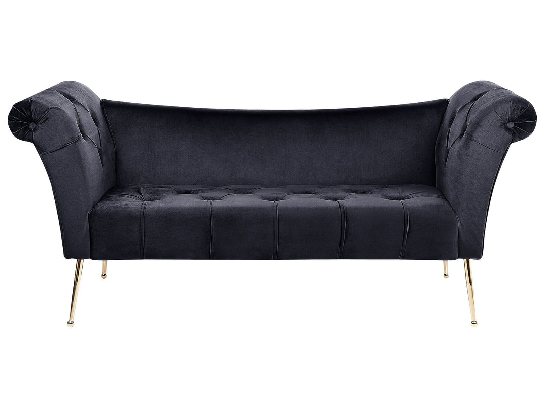 Nantilly Velvet Chaise Lounge Black