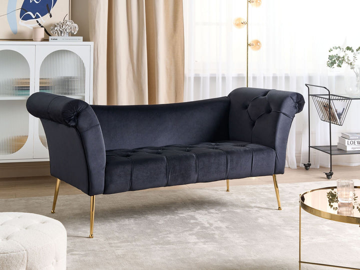 Nantilly Velvet Chaise Lounge Black