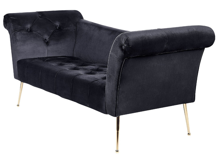 Nantilly Velvet Chaise Lounge Black