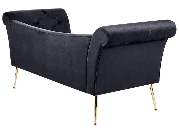 Nantilly Velvet Chaise Lounge Black