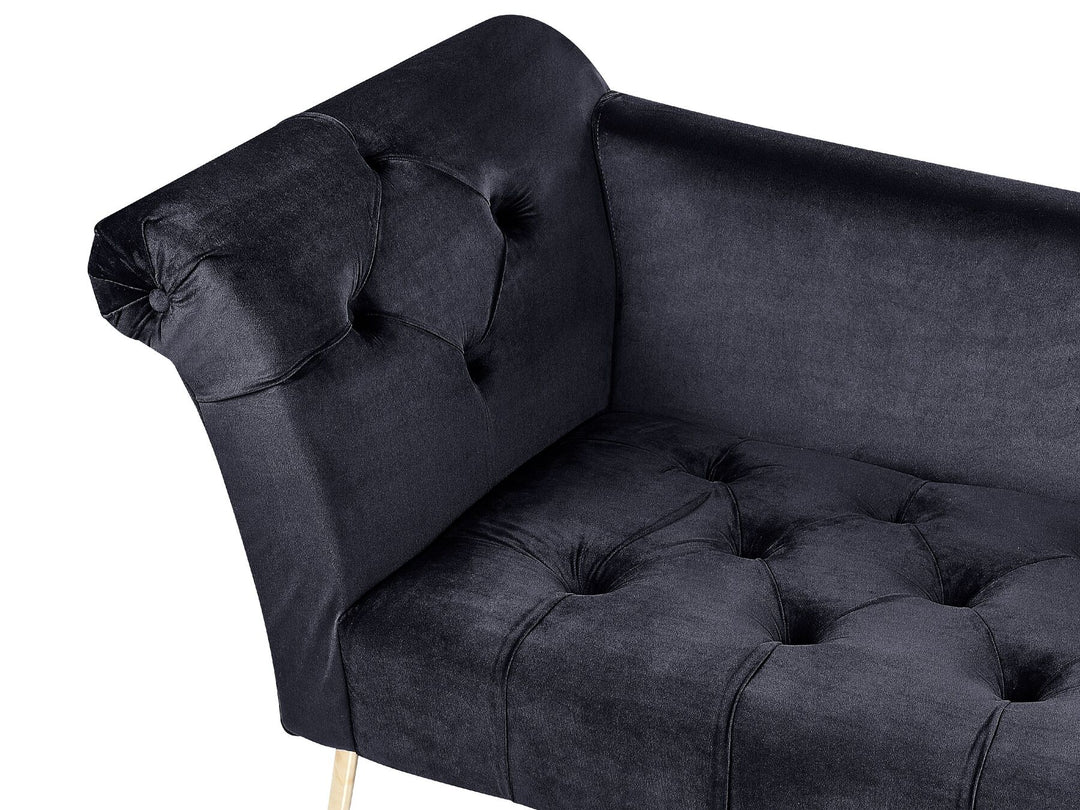 Nantilly Velvet Chaise Lounge Black