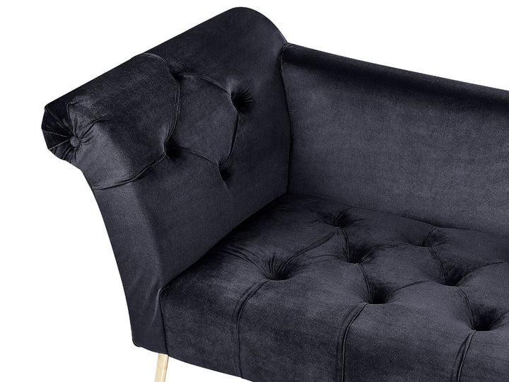 Nantilly Velvet Chaise Lounge Black