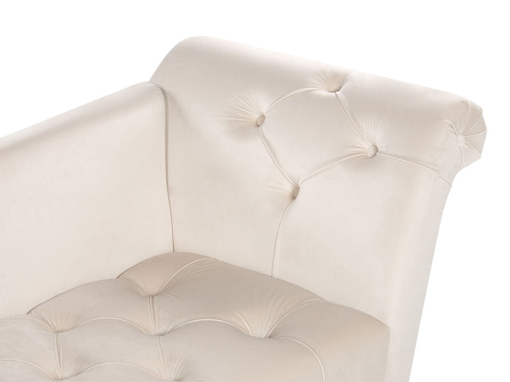 Nantilly Velvet Chaise Lounge Cream Beige