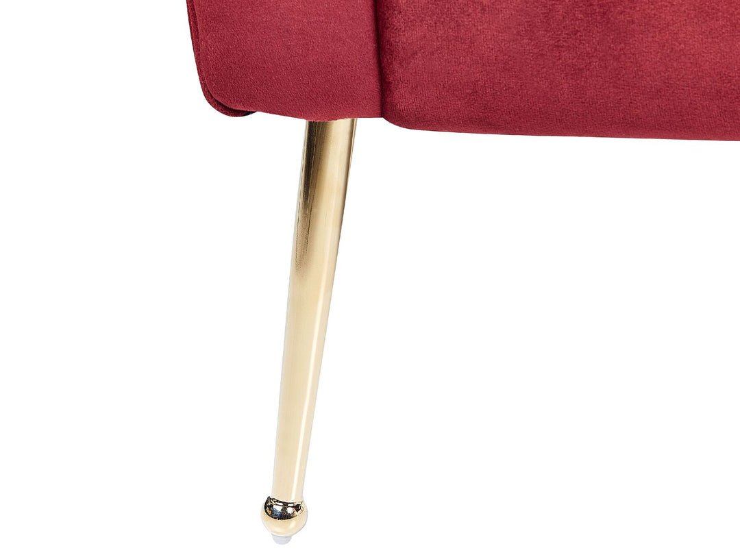 Nantilly Velvet Chaise Lounge Dark Red