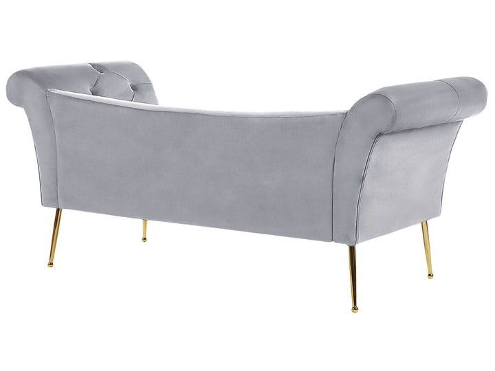 Nantilly Velvet Chaise Lounge Grey