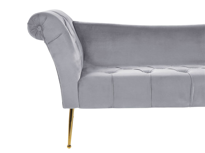 Nantilly Velvet Chaise Lounge Grey