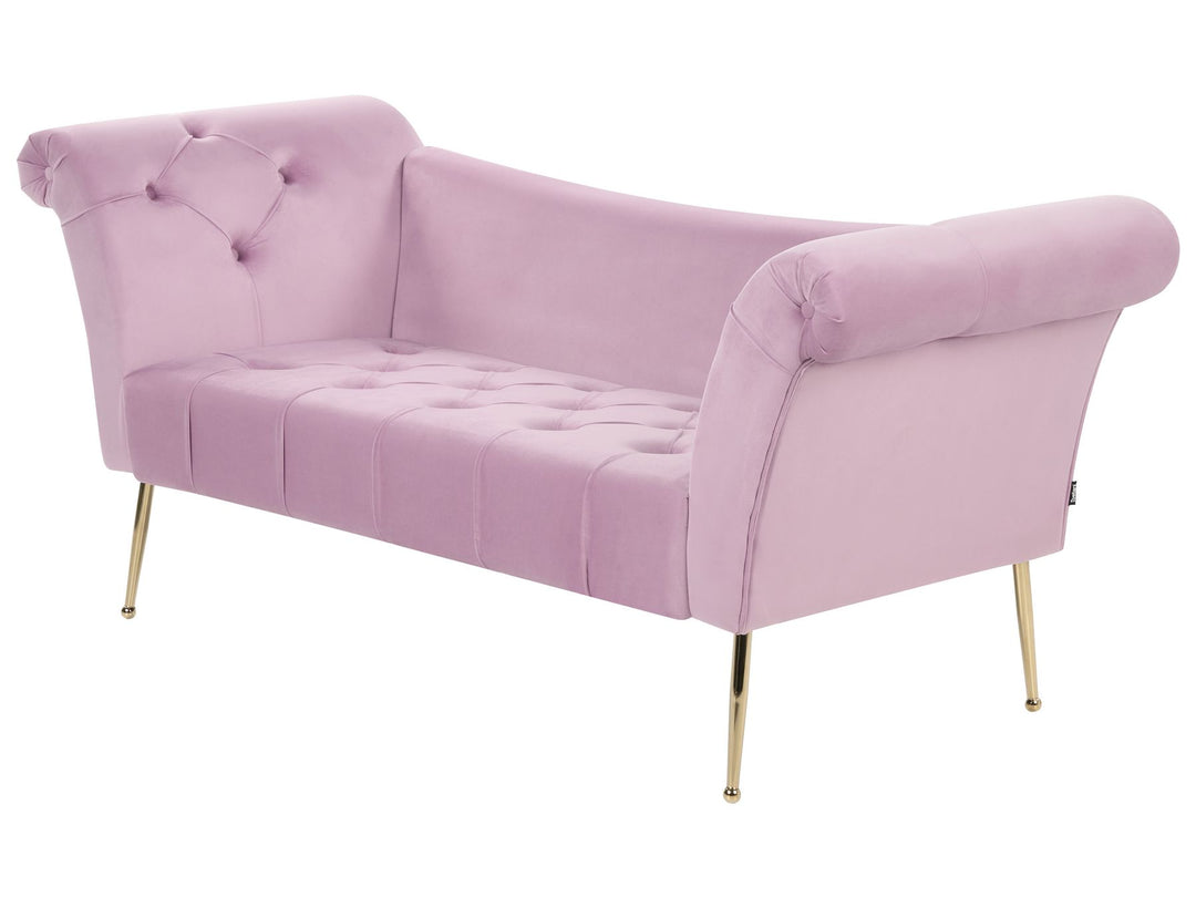 Nantilly Velvet Chaise Lounge Light Violet