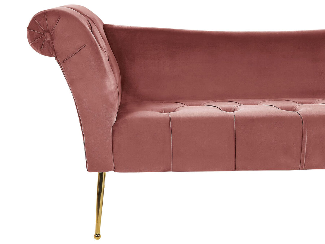 Nantilly Velvet Chaise Lounge Pink