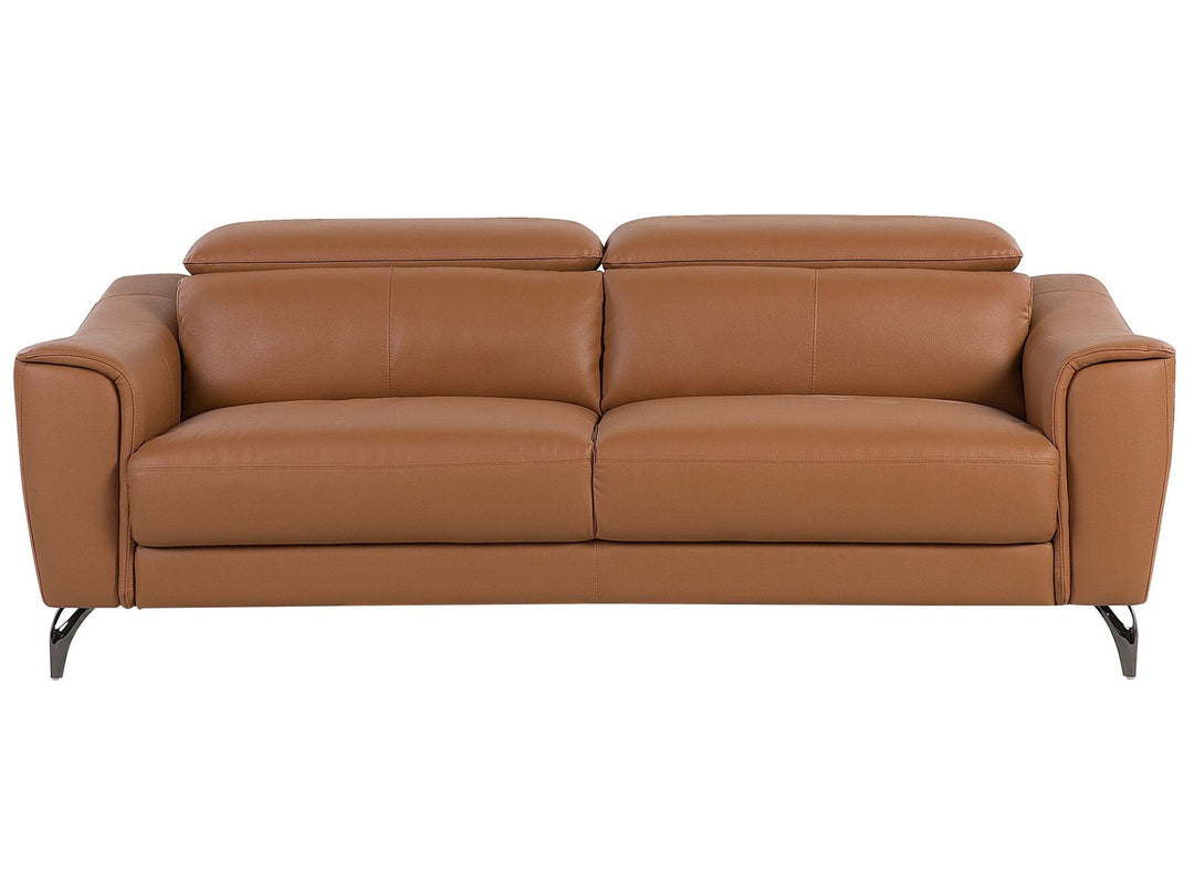 Narwik 3 Seater Leather Sofa Golden Brown