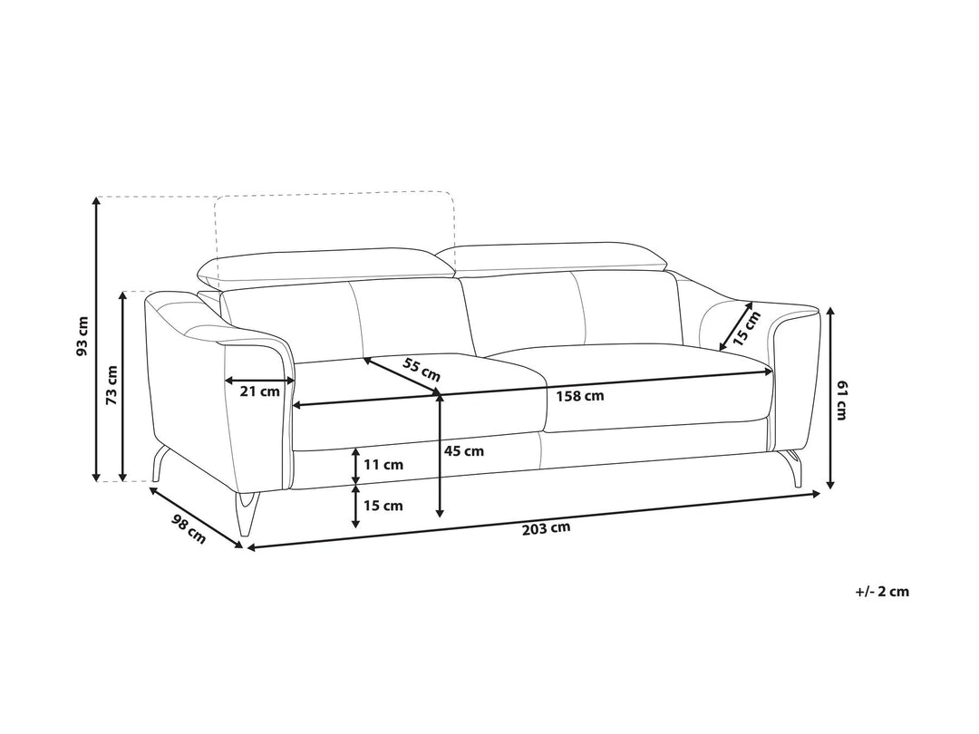 Narwik 3 Seater Leather Sofa Golden Brown