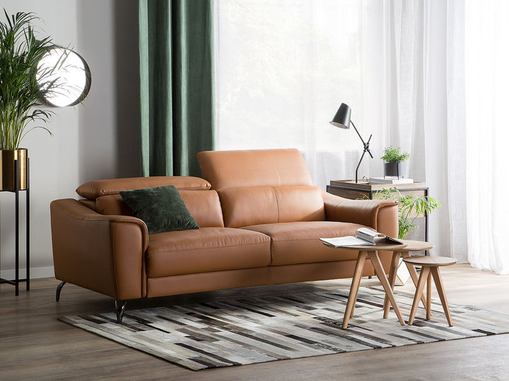 Narwik 3 Seater Leather Sofa Golden Brown