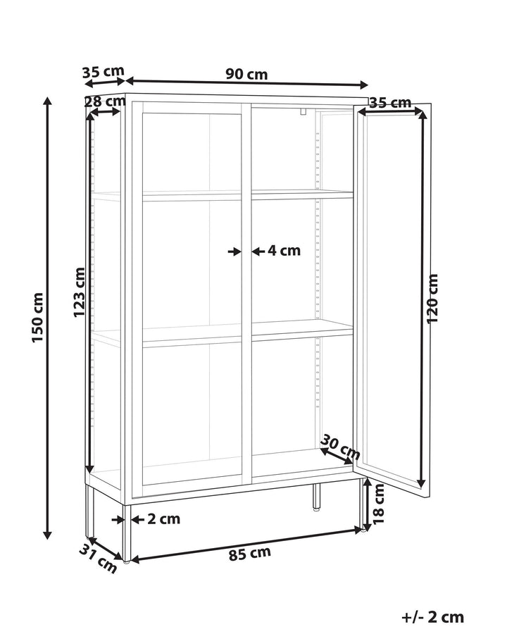 Sufy Steel Display Cabinet White