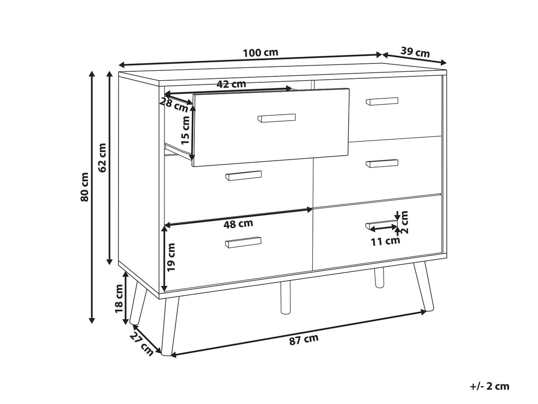 Sainz III 6 Drawer Chest White