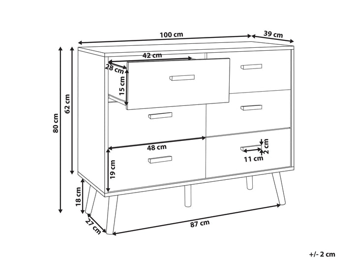 Sainz III 6 Drawer Chest White