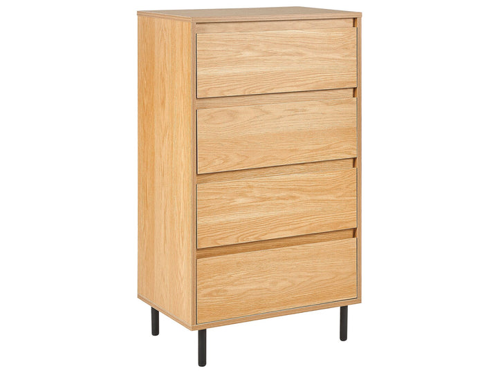 Nikea 4 Drawer Chest Light Wood