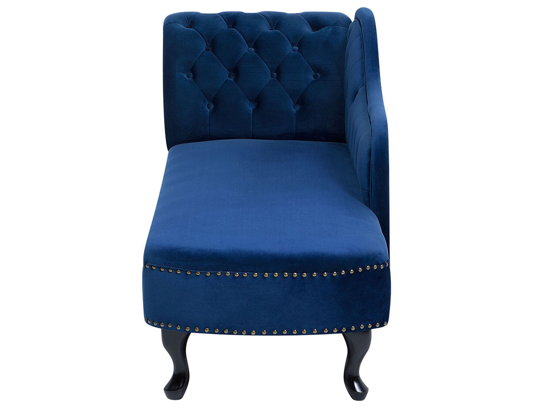 Nimes Left Hand Chaise Lounge Velvet Blue