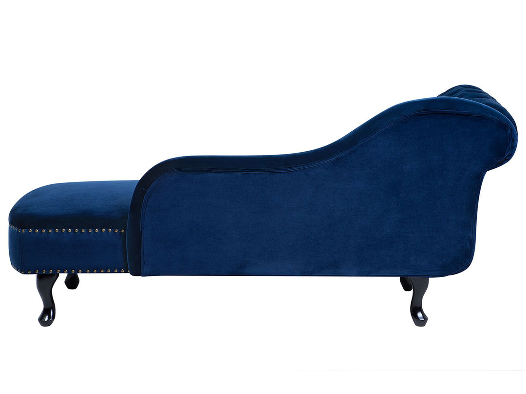 Nimes Left Hand Chaise Lounge Velvet Blue