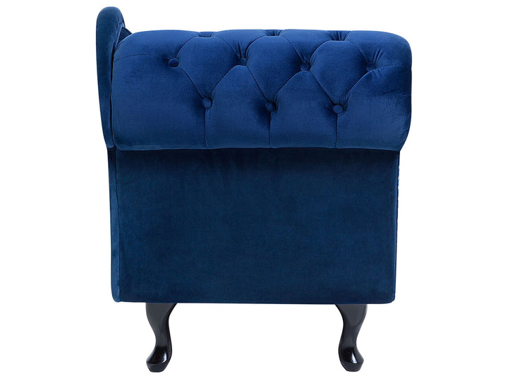 Nimes Left Hand Chaise Lounge Velvet Blue