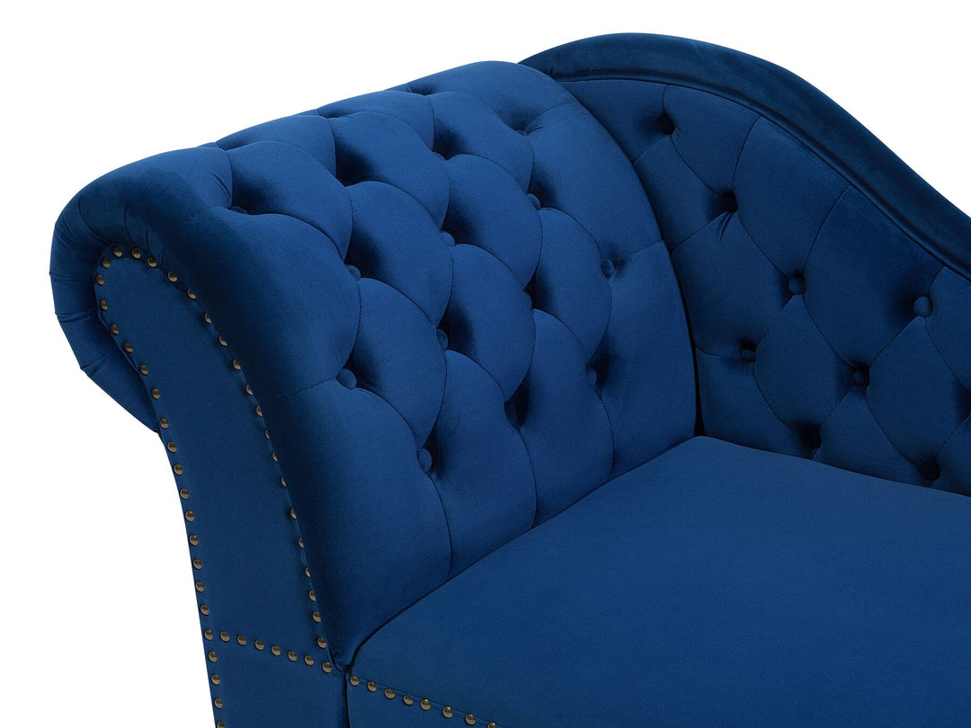 Nimes Left Hand Chaise Lounge Velvet Blue