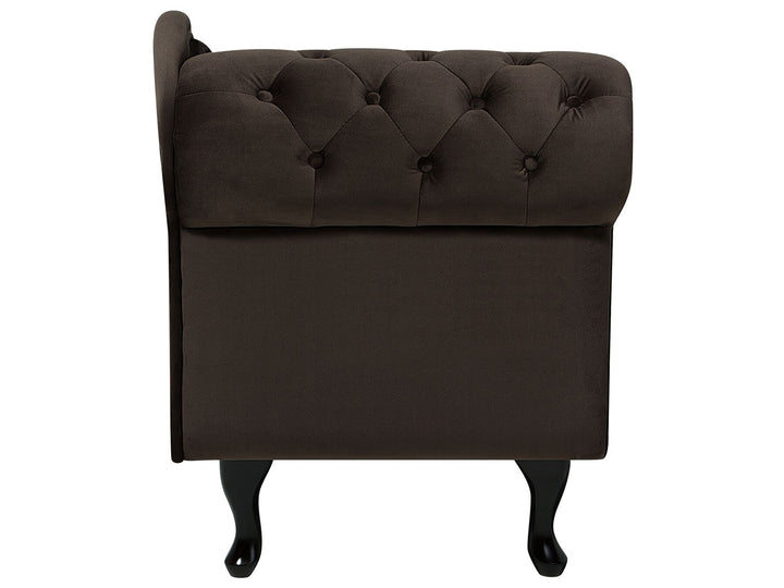 Nimes Left Hand Chaise Lounge Velvet Brown