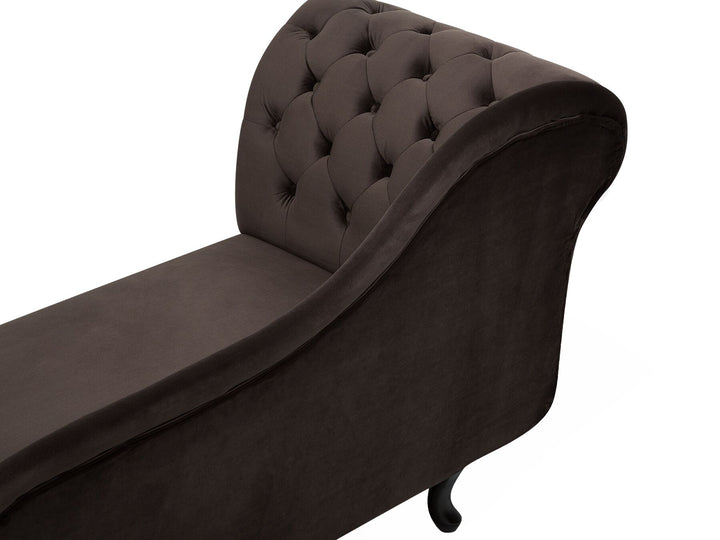 Nimes Left Hand Chaise Lounge Velvet Brown