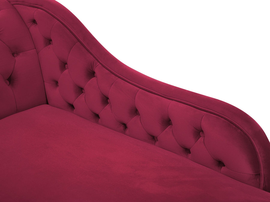 Nimes Left Hand Chaise Lounge Velvet Burgundy