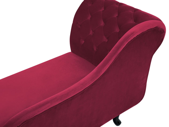 Nimes Left Hand Chaise Lounge Velvet Burgundy